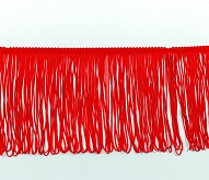 6" Loop Fringe 15 Mtr Card Red - Click Image to Close